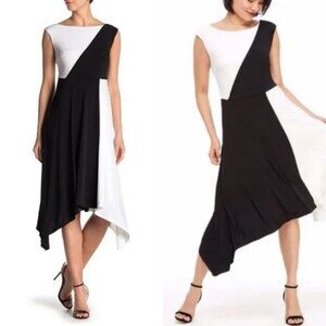 NWT Macys Maggy London Elodie Colorblock Midi Length Dress Size 6 New‎ With Tags